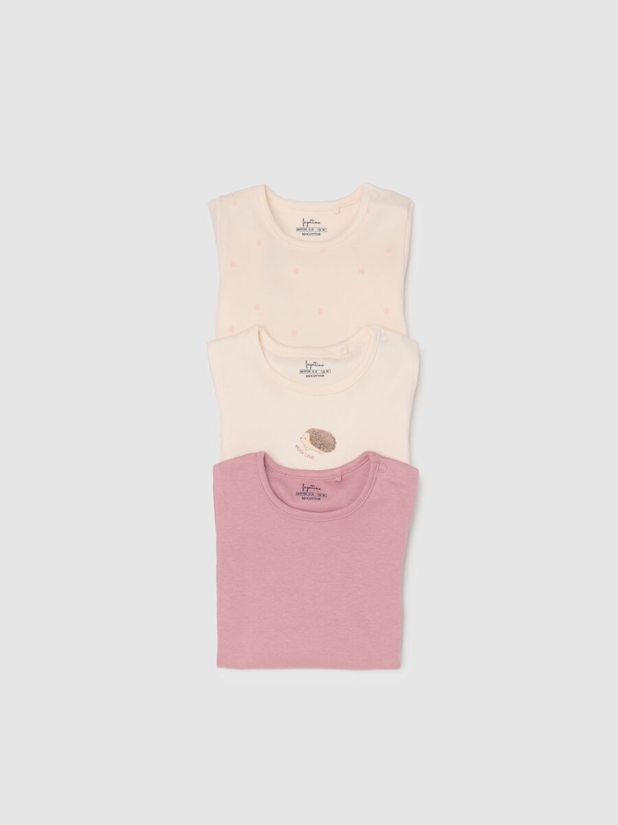 Tripack body da neonata in puro cotone multicolor a maniche corte_3