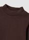 Brown long-sleeve high-neck T-shirt in pure organic cotton_3