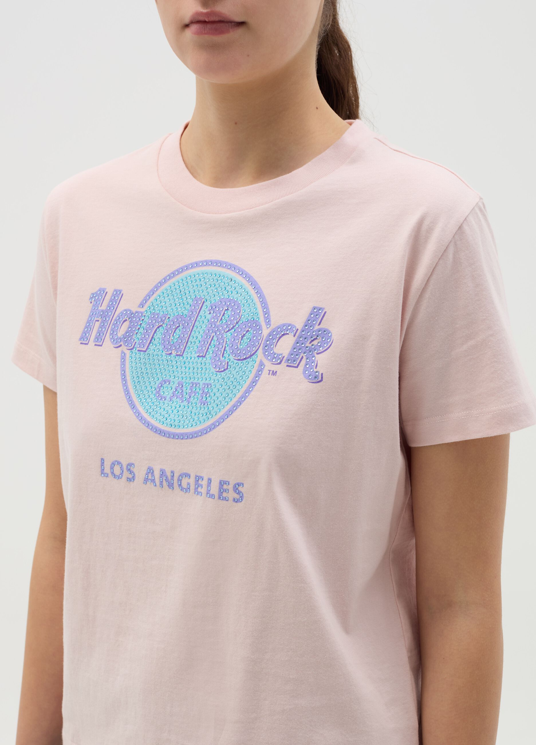 Pink T-shirt with Hard Rock Café Los Angeles print