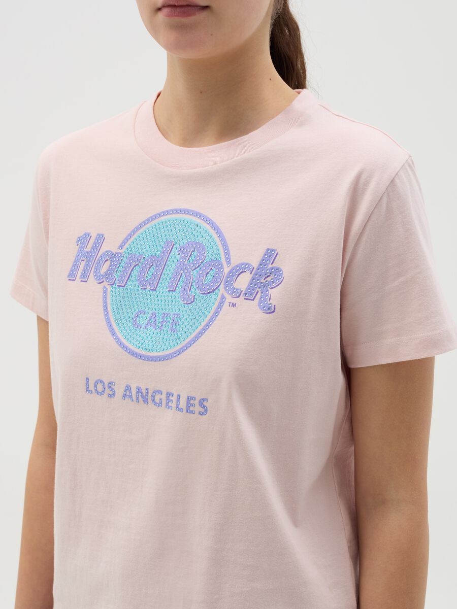 Pink T-shirt with Hard Rock Café Los Angeles print_3