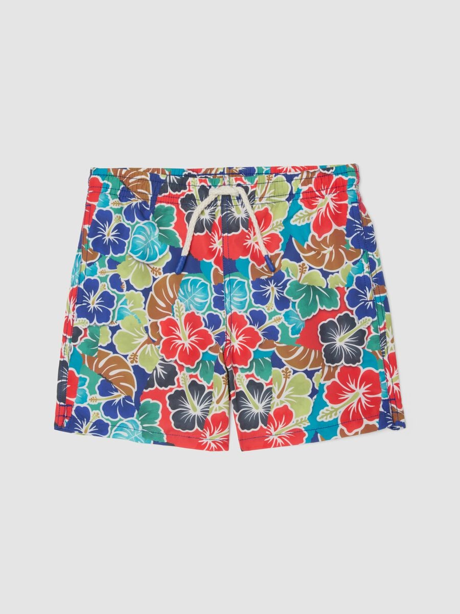 Boxer mare multicolor con stampa floreale_0