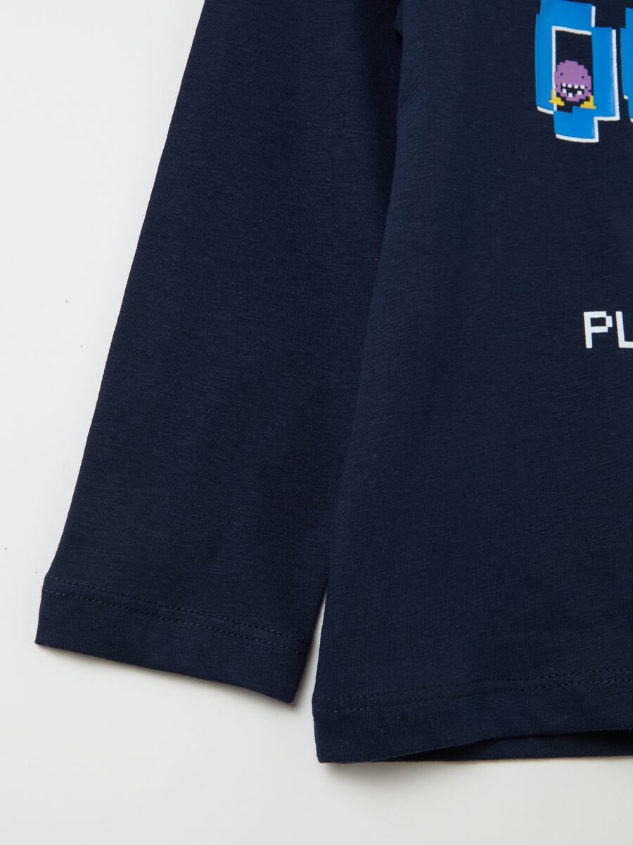 T-shirt maniche lunghe in cotone con stampa_3