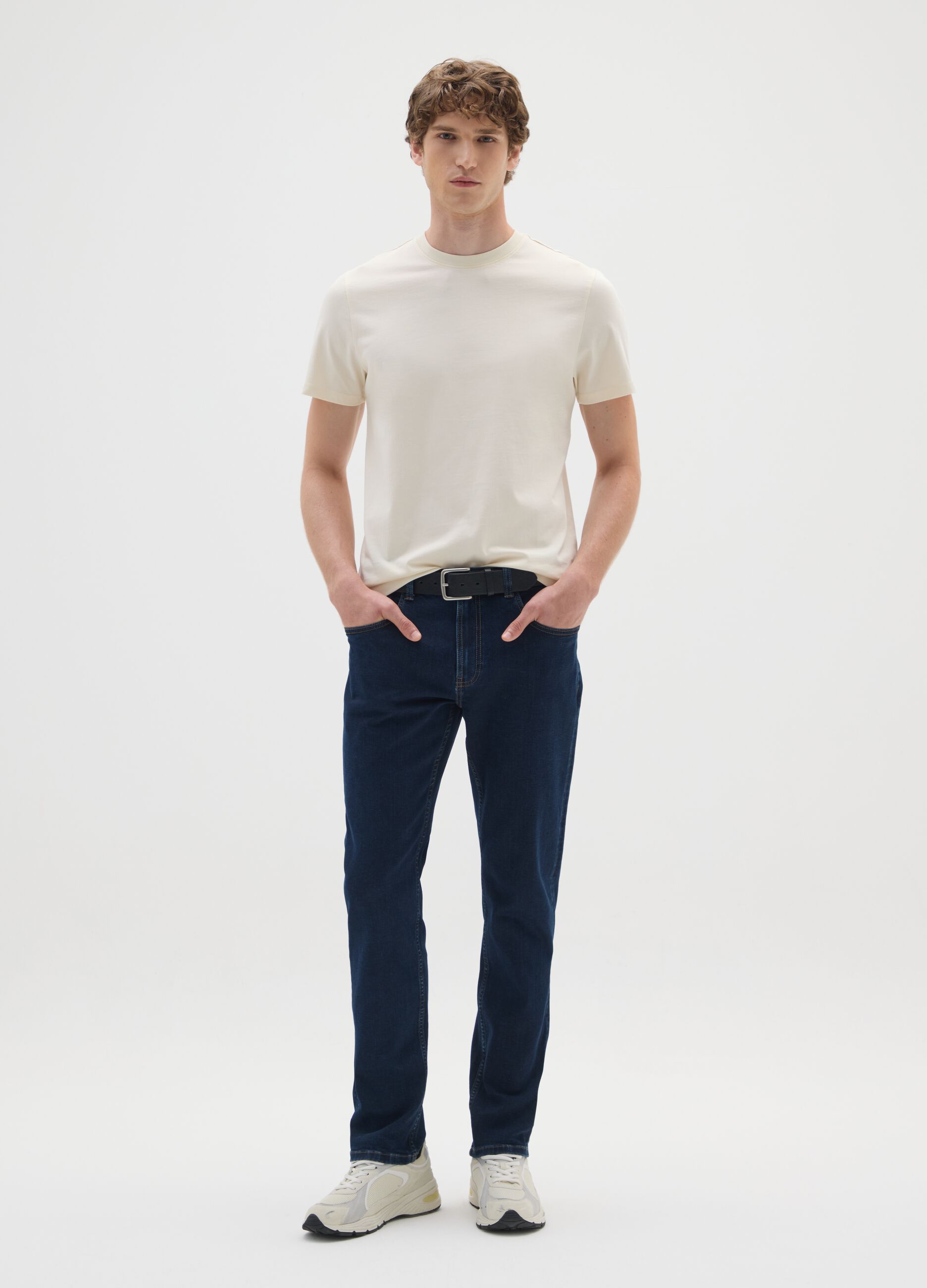 Beige Regular Fit Pure Cotton T-shirt