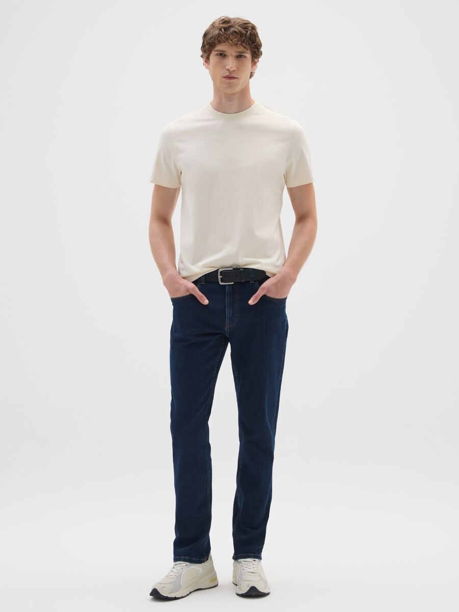 Beige Regular Fit Pure Cotton T-shirt_1