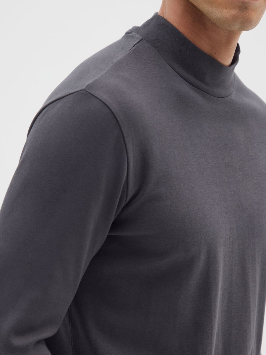 Maglia in puro cotone nero regular fit_3