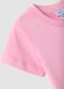 Girls' regular fit pink pure cotton T-shirt with print_3