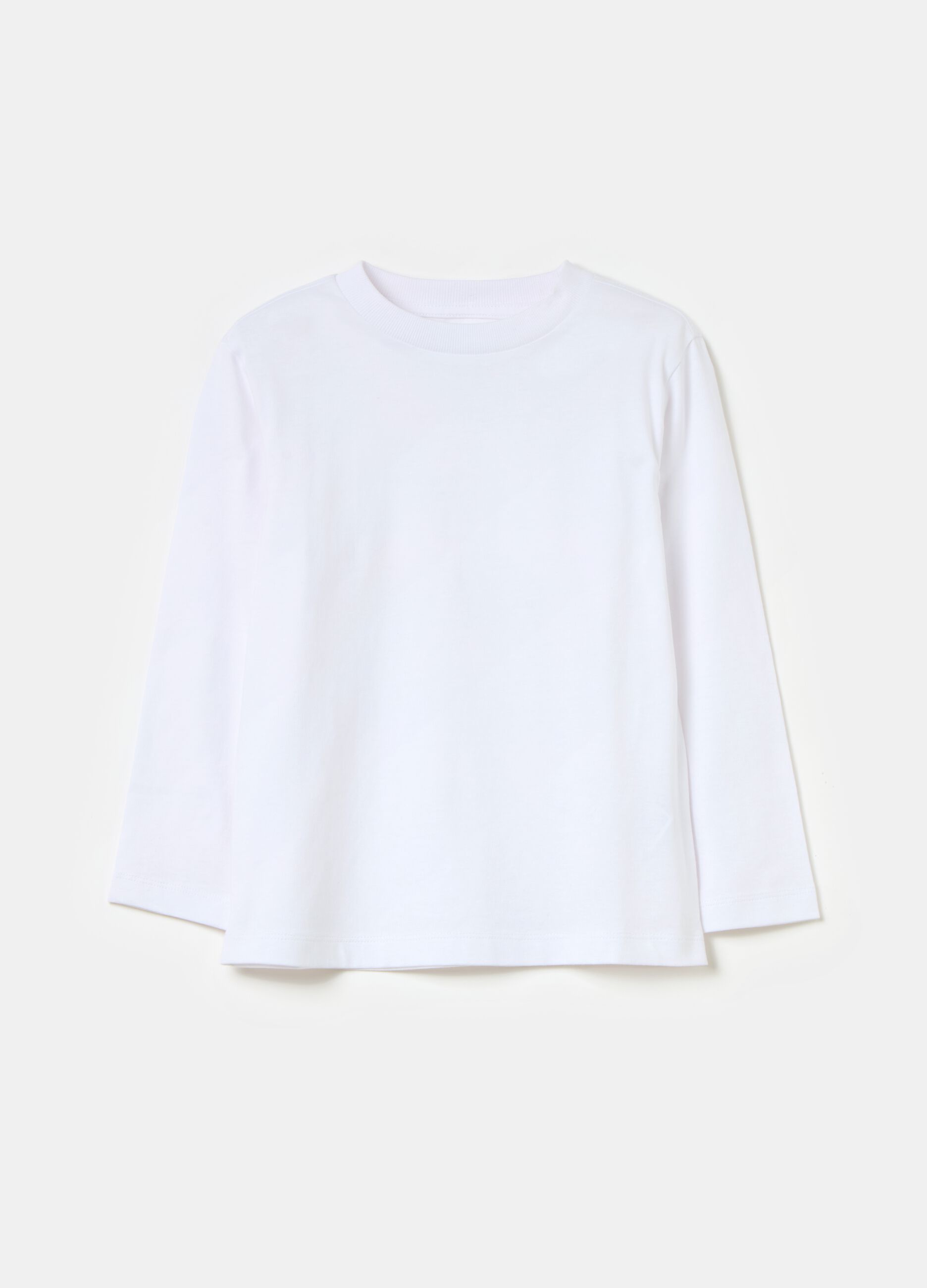 Long-sleeved solid colour T-shirt