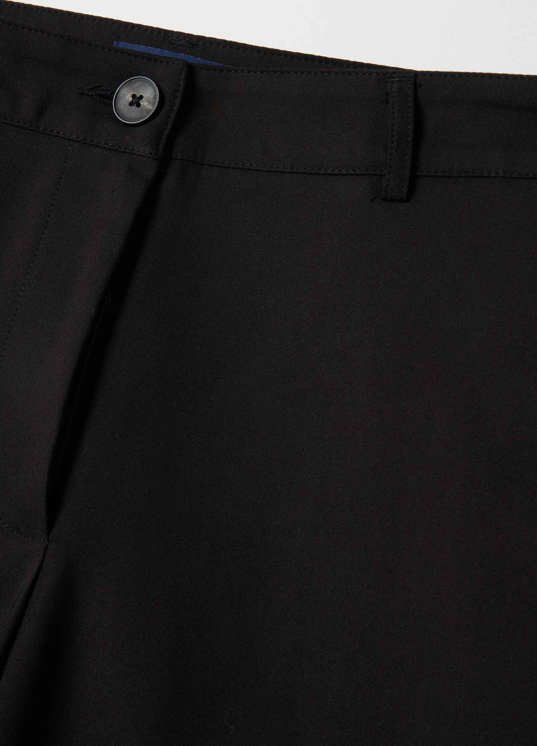 Black stretch regular fit trousers