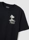 Black pure cotton T-shirt relaxed fit with Snoopy_5