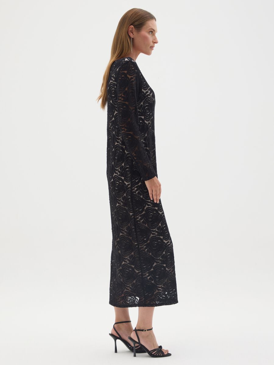 Stretch Black Lace Maternity Dress_1
