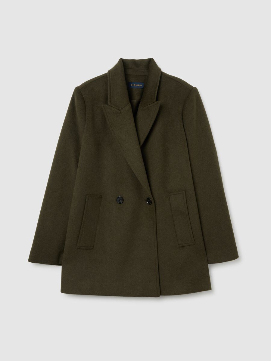 Cappotto doppiopetto verdescuro regular fit_0