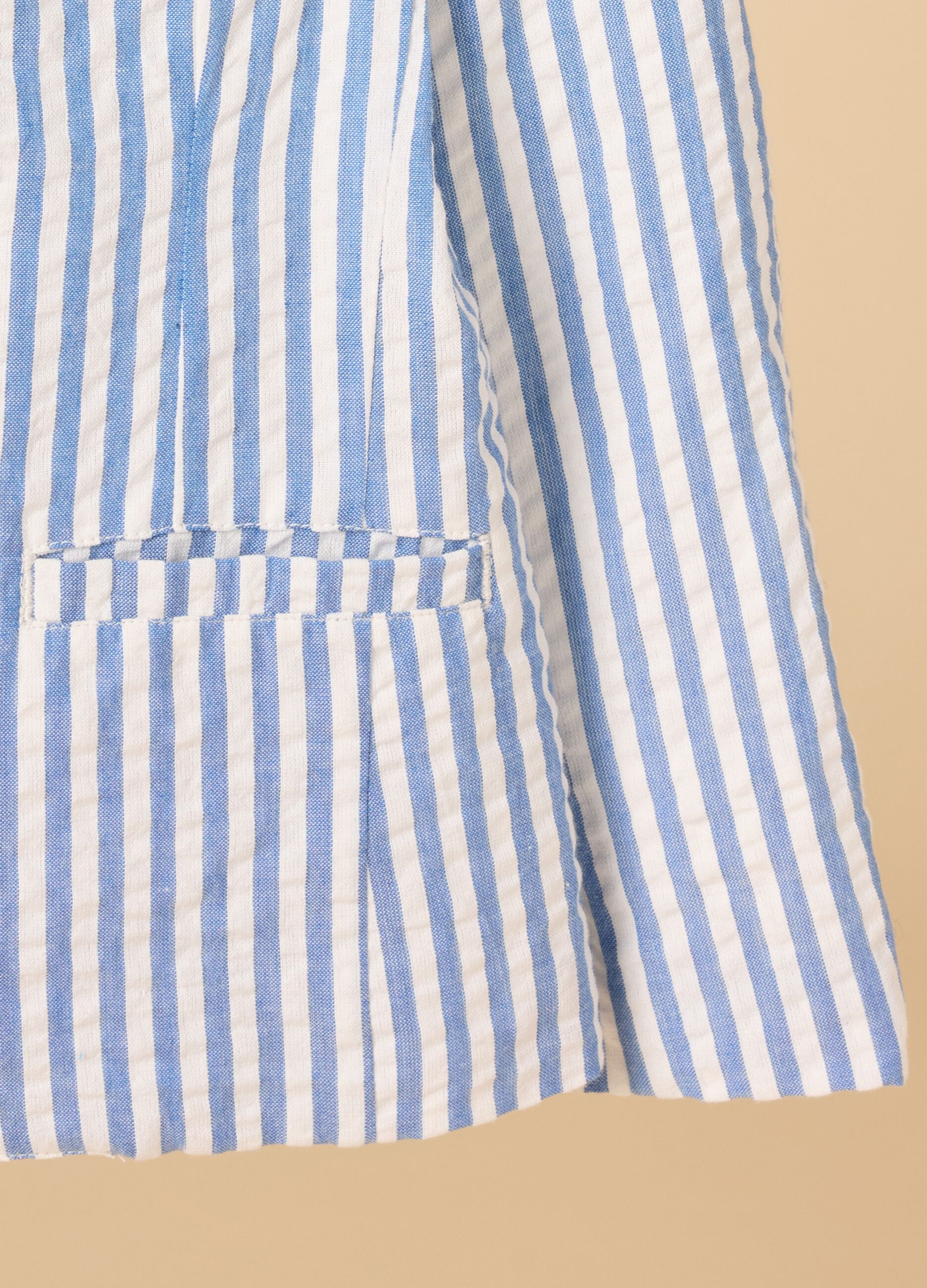 Stretch cotton blazer with striped pattern