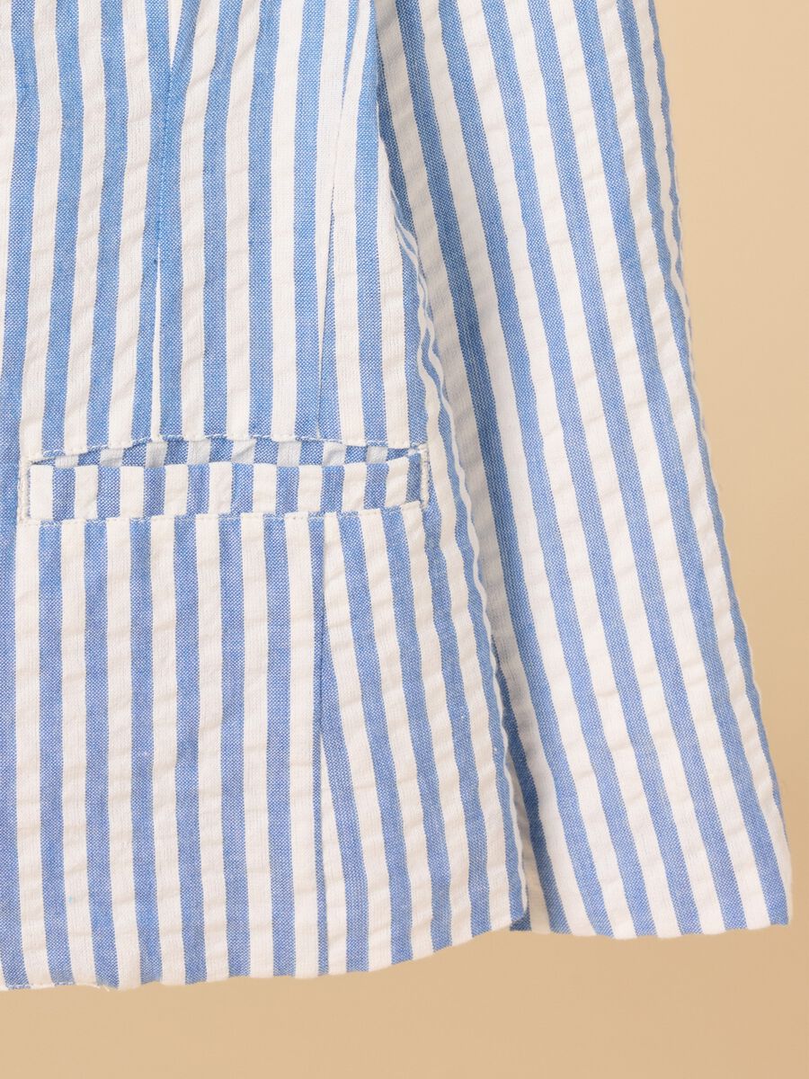 Stretch cotton blazer with striped pattern_1