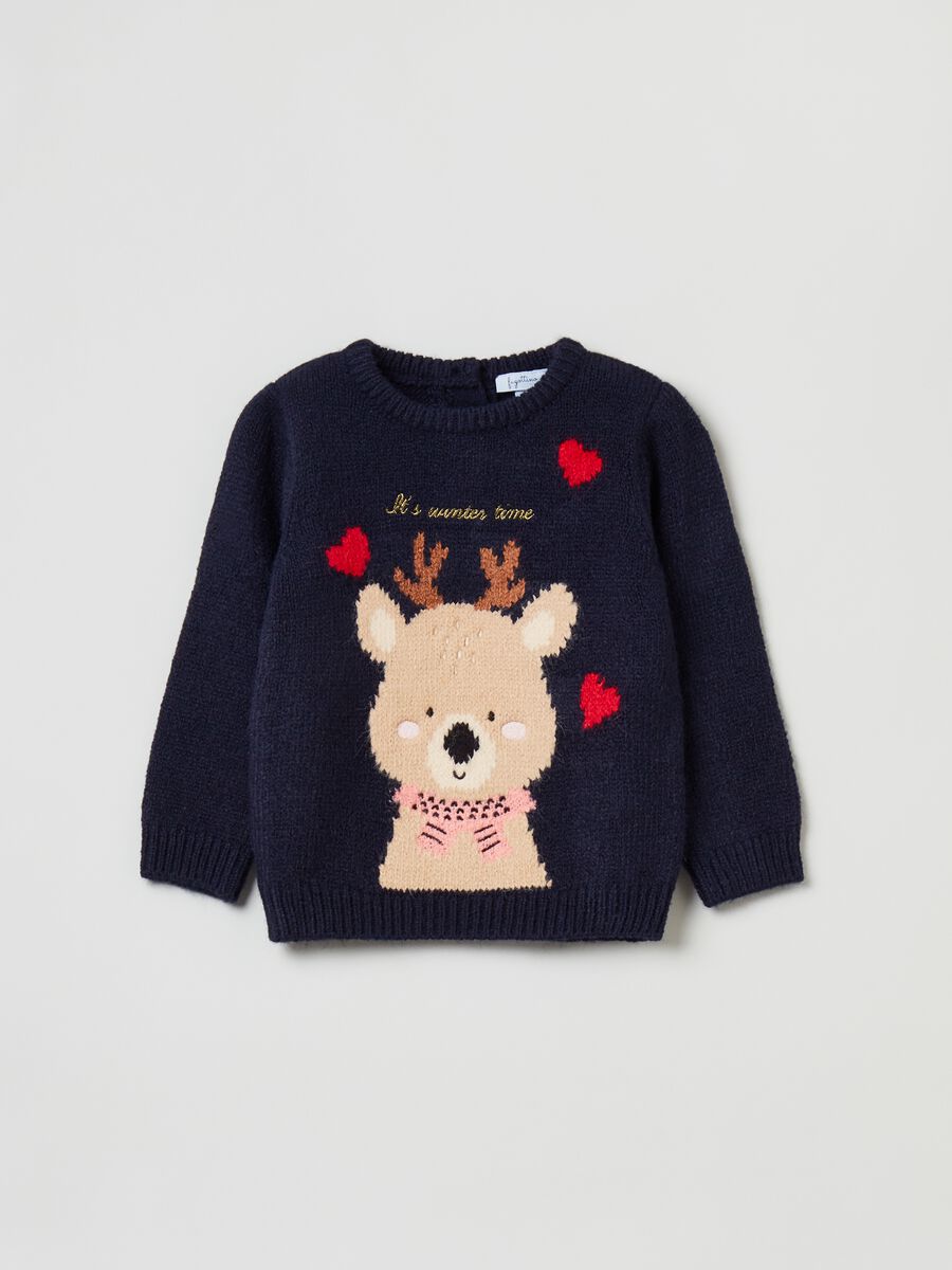 Pullover con disegno renna jacquard_0