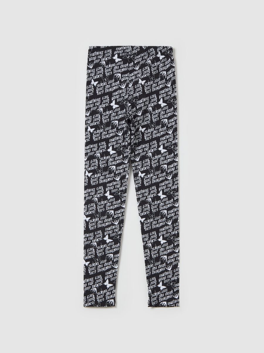 Printed stretch cotton leggings_4
