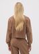 Brown sweatshirt in organic cotton and viscose blend with ribbed neckline_2