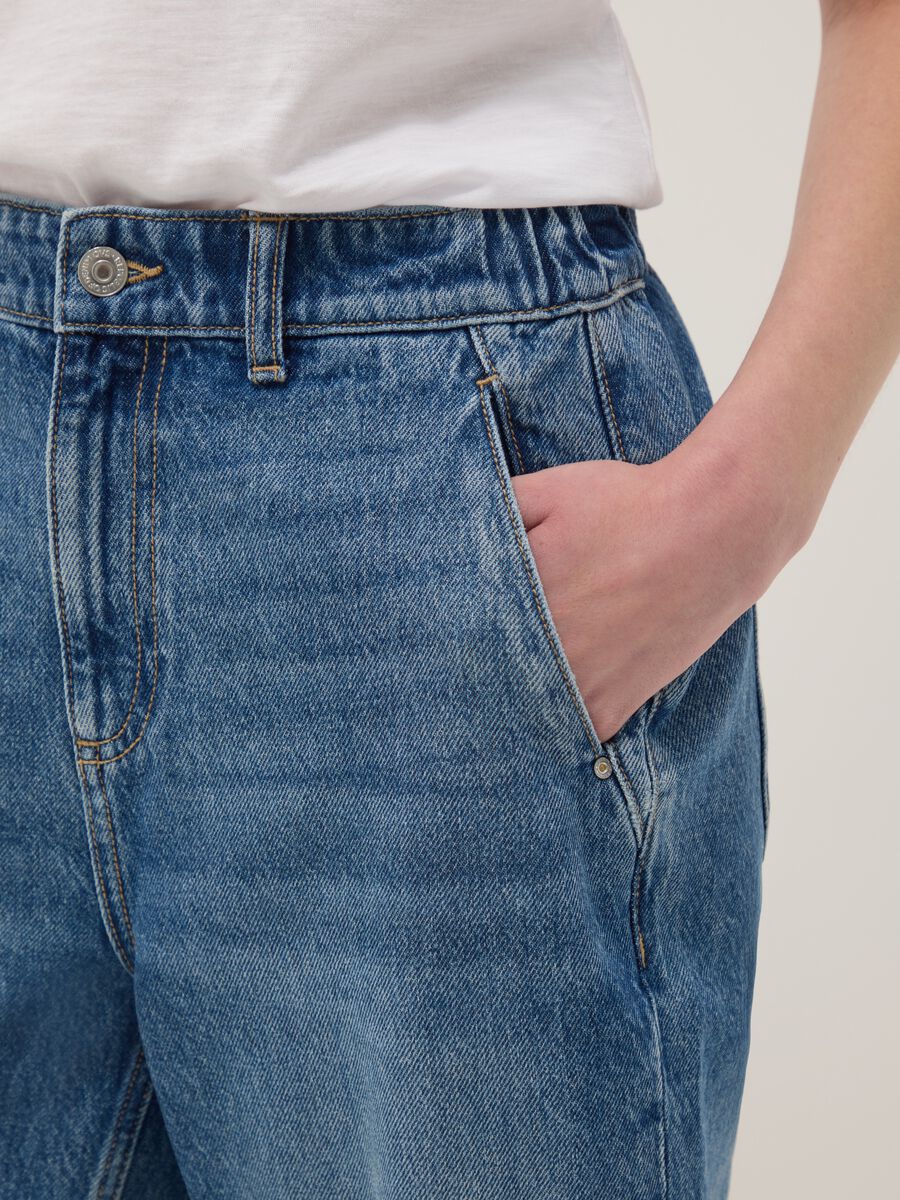 Light blue pure cotton denim carrot-fit jeans_3