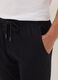Blue organic cotton pyjama trousers with elasticated waistband_3