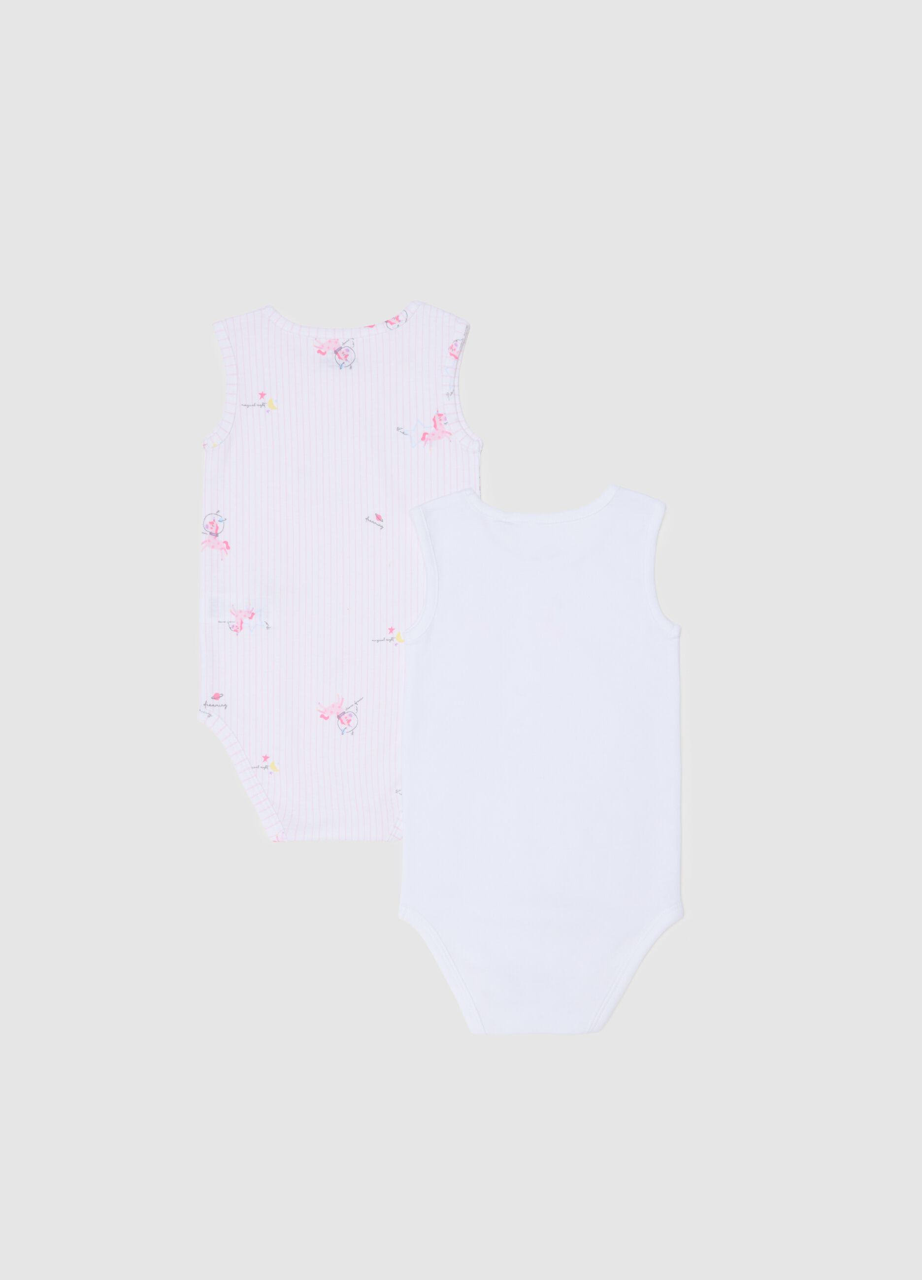 Bipack of multicolour pure cotton baby bodysuits