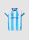 Kids&rsquo; Argentina striped T-shirt in white and sky blue, oversized fit_3