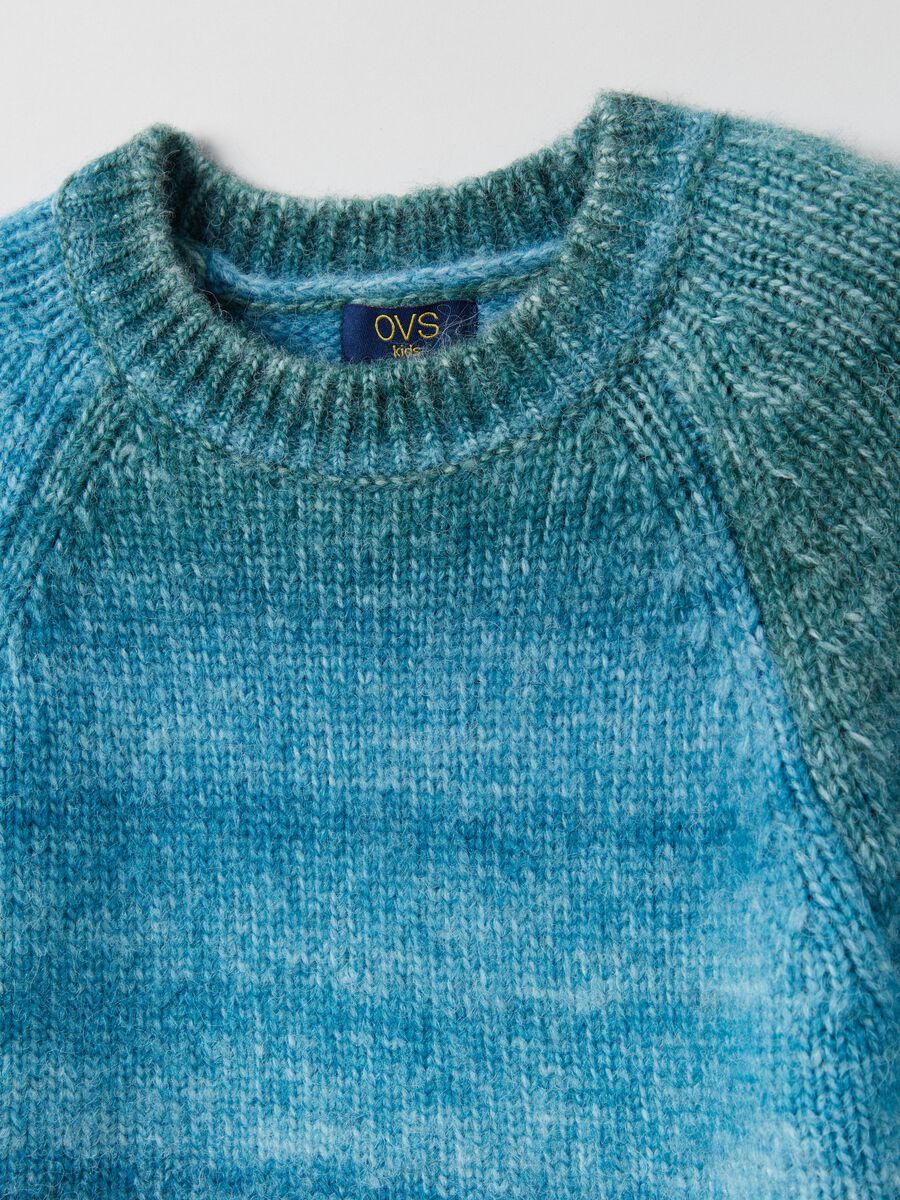 Pullover girocollo in fantasia Dip Dye_2