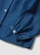 Blue pure organic cotton shirt with wide collar_3