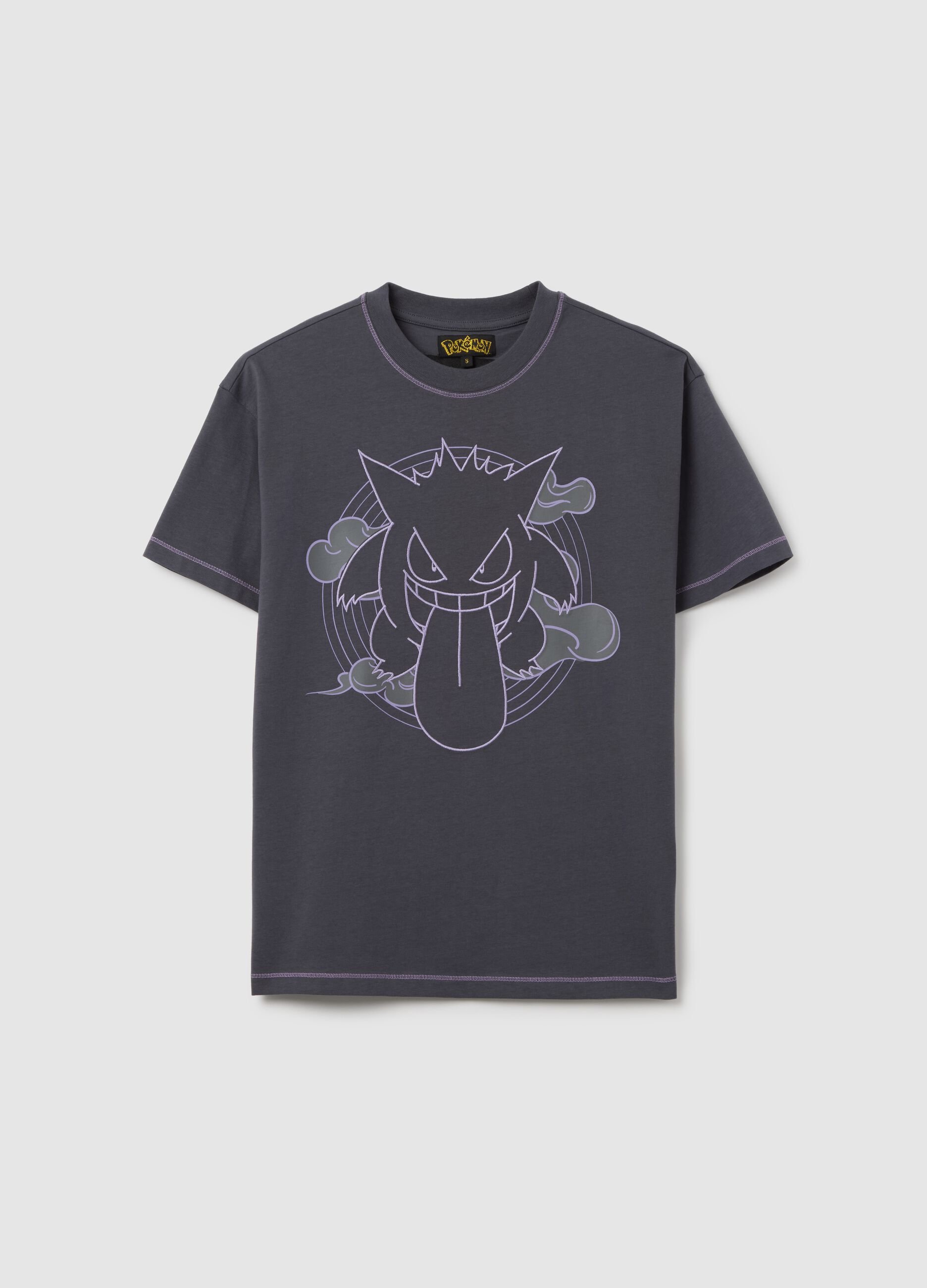 Grey Manga T-shirt with Gengar print