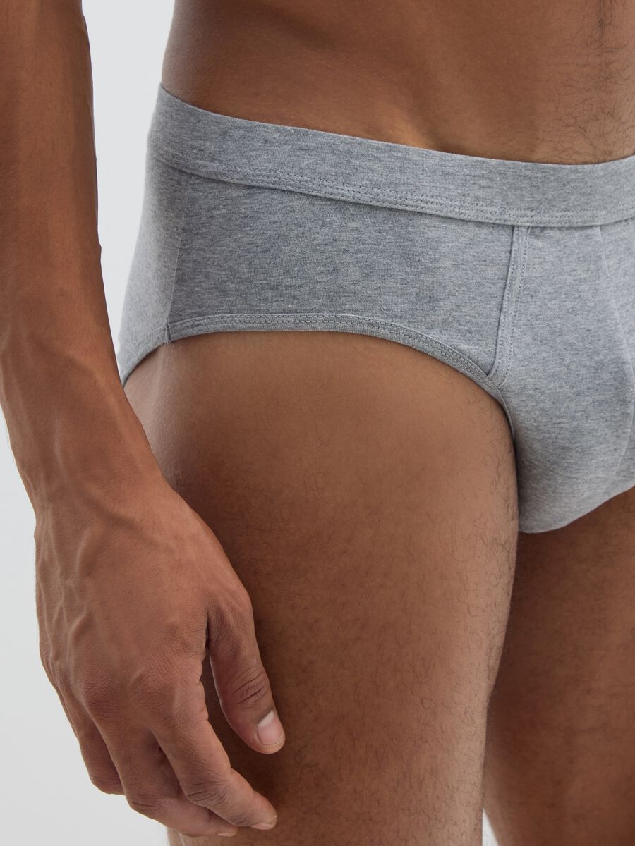 Twin-pack elastic cotton grey briefs_3