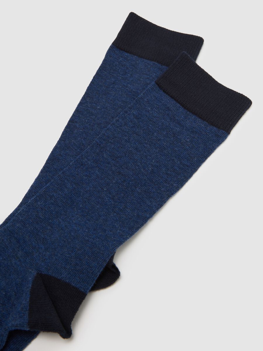 Black Mixed Cotton Long Socks Tripack_1