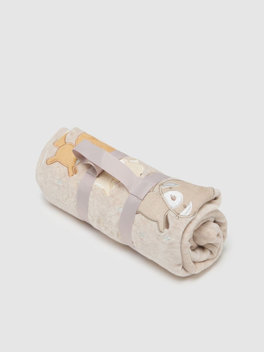Beige Cotton Blend Baby Blanket_2