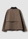Brown pure cotton jacket with contrasting collar, regular fit_2