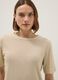 Beige viscose-blend short-sleeve T-shirt, regular fit_0