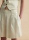 Beige viscose-linen blend shorts, regular fit_3