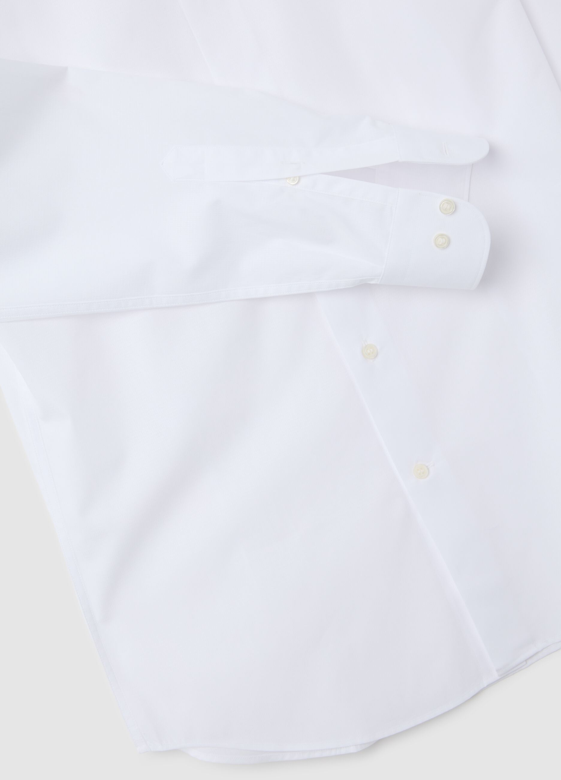Men's pure cotton white slim fit shirt