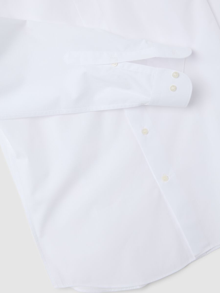 Men's pure cotton white slim fit shirt_1