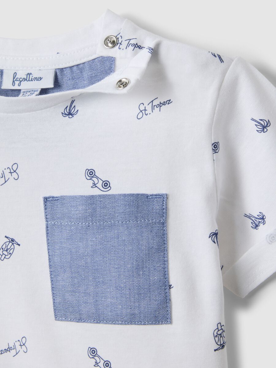 T-shirt in puro cotone bianca da bimbo regular fit con disegni_2