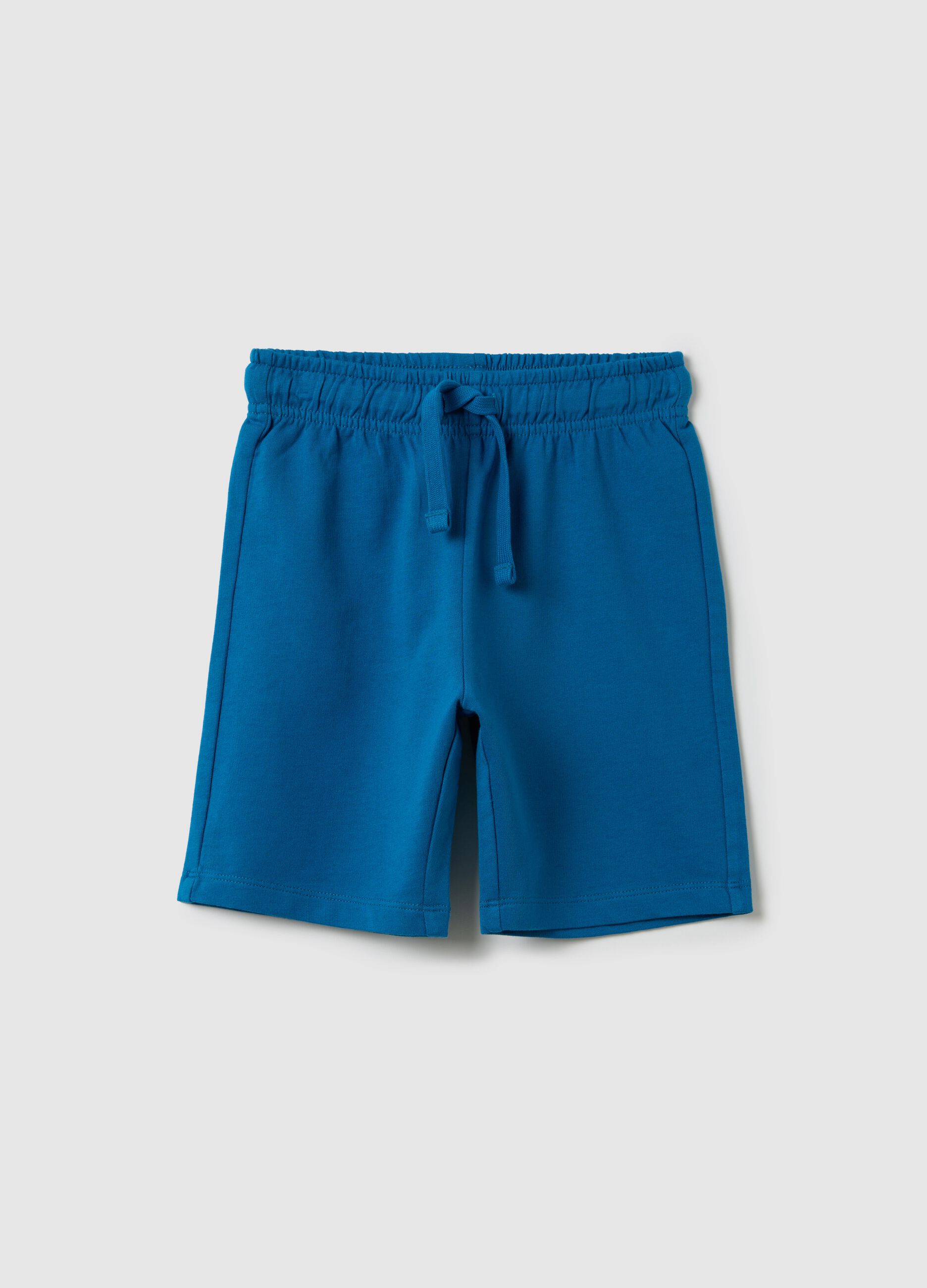 Boy's blue shorts in 100% cotton with regular fit