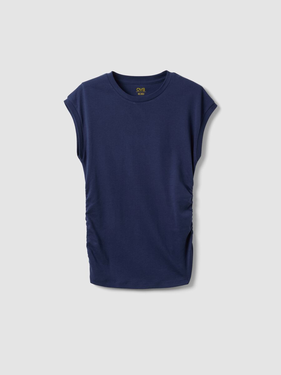 Top blu in puro cotone_0