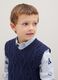 Regular Fit Blue Children's Vest with Knitted Design_2