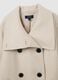 Beige high-neck regular fit coat with double buttons_5