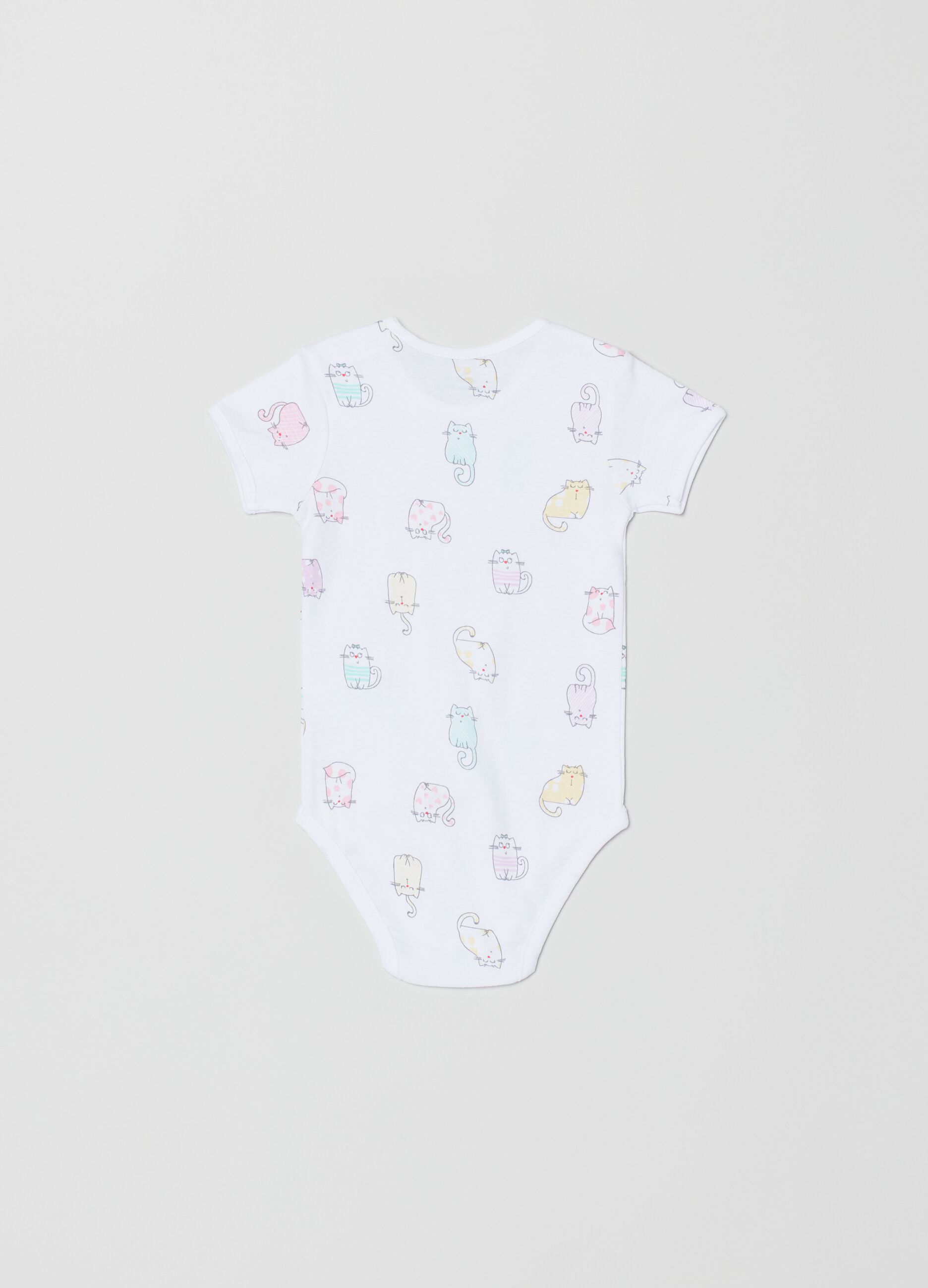 Tripack body in cotone stampa gattini _2