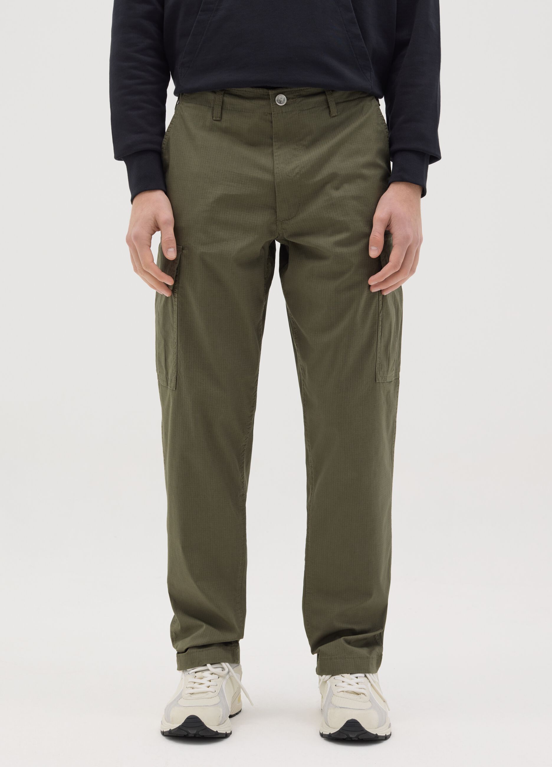 Pantaloni cargo ripstop con coulisse