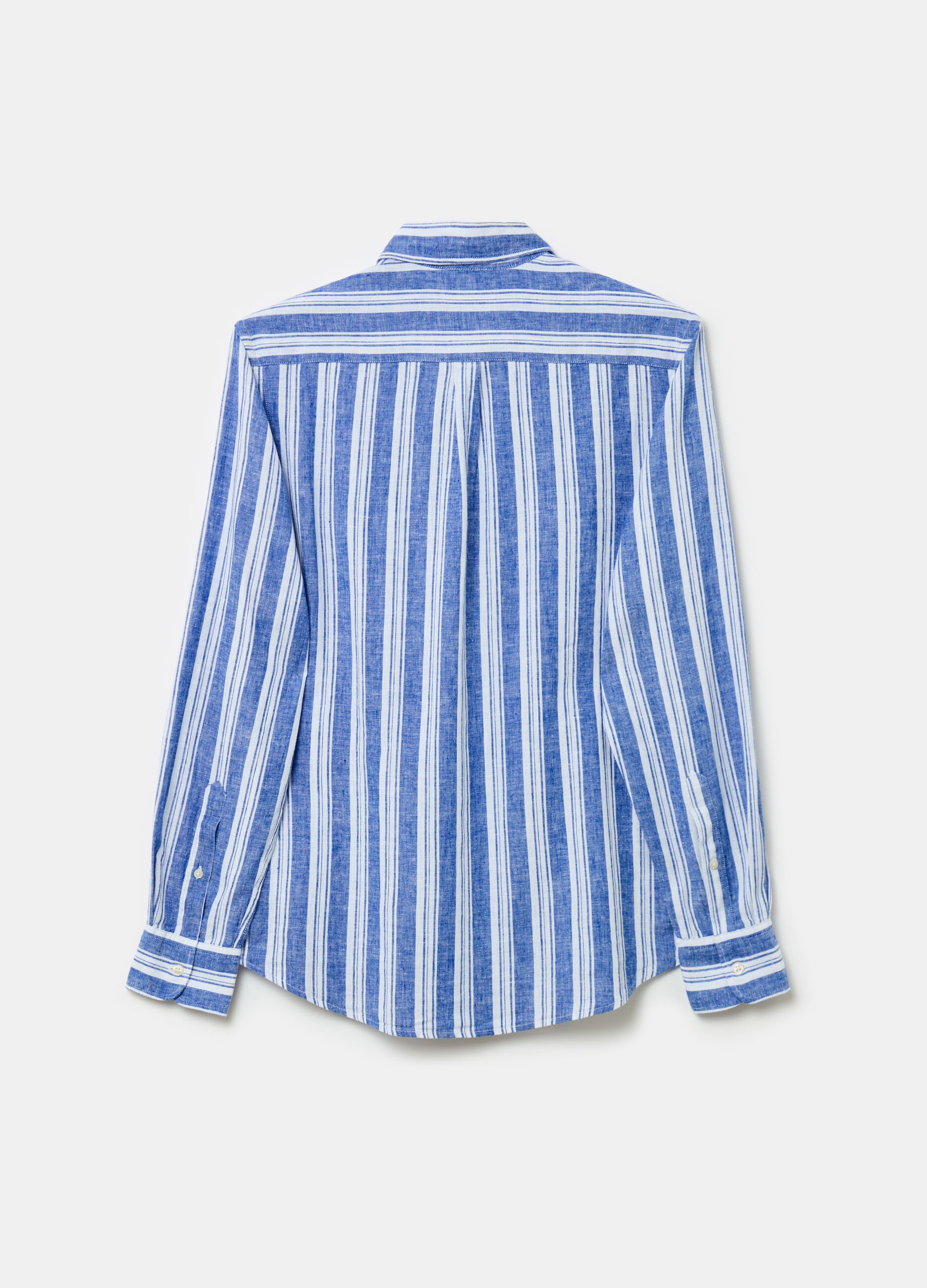 Camicia in lino e cotone a righe