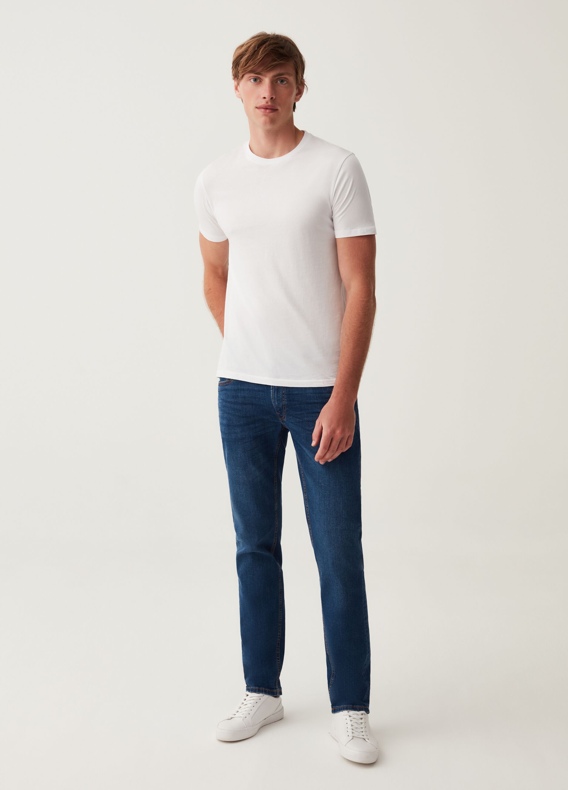 Jeans slim fit stretch con scoloriture_0