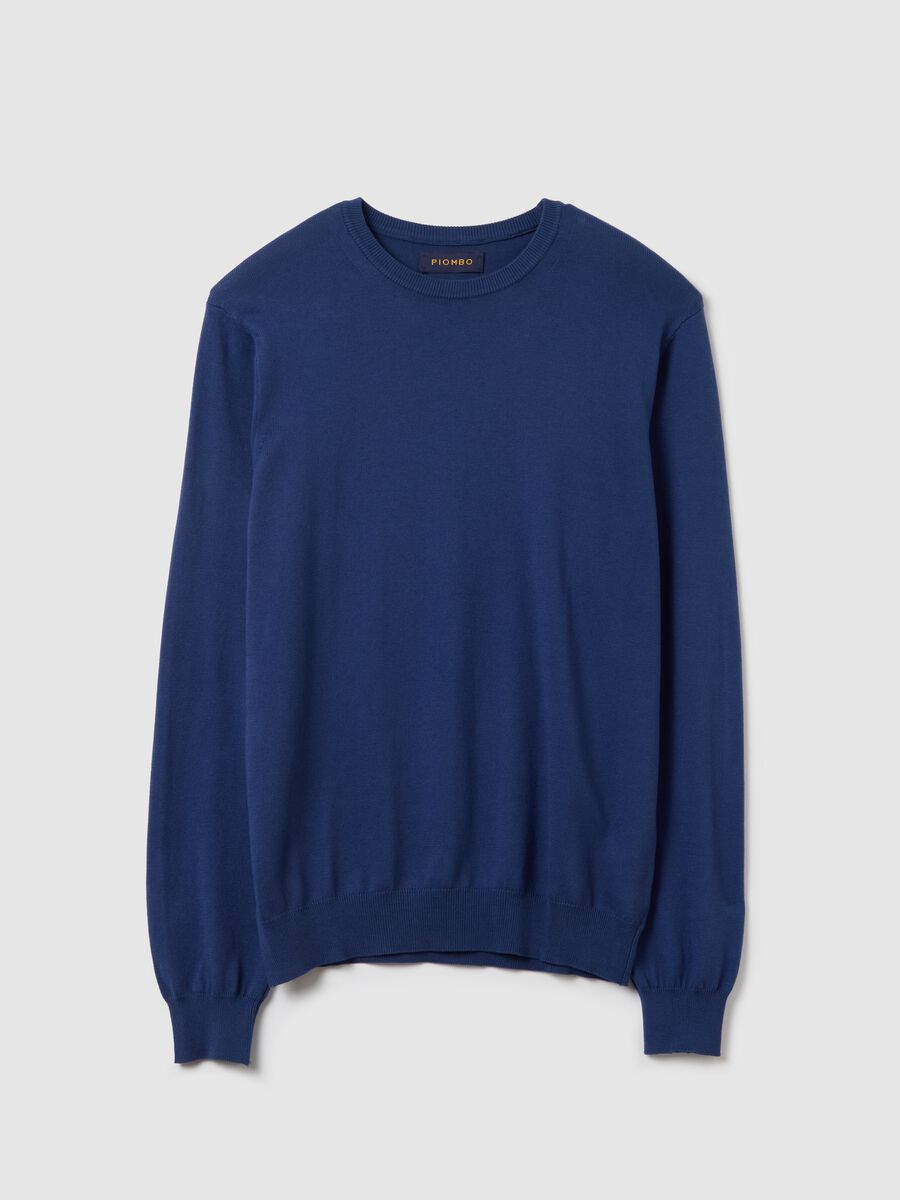 Solid colour pullover with round neck_4