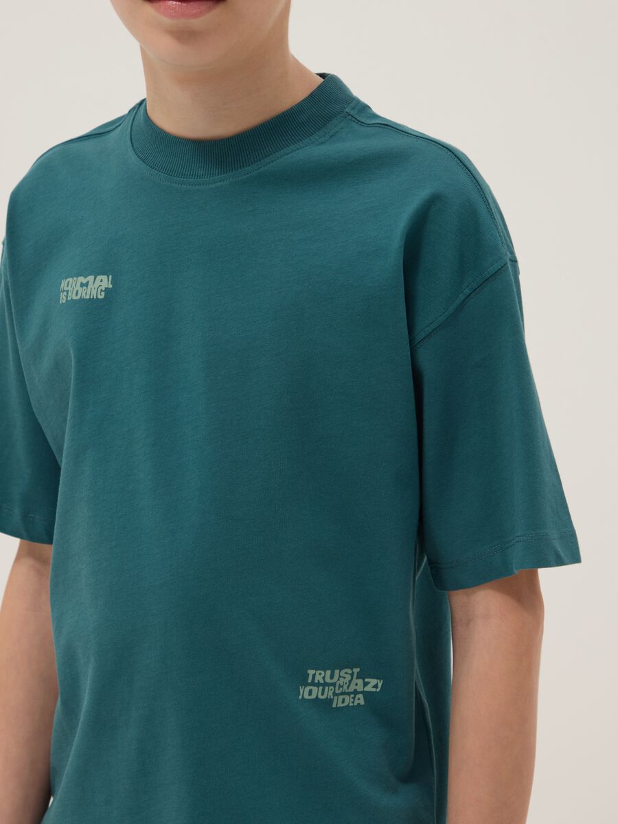 Oversized green pure cotton T-shirt for boys_2