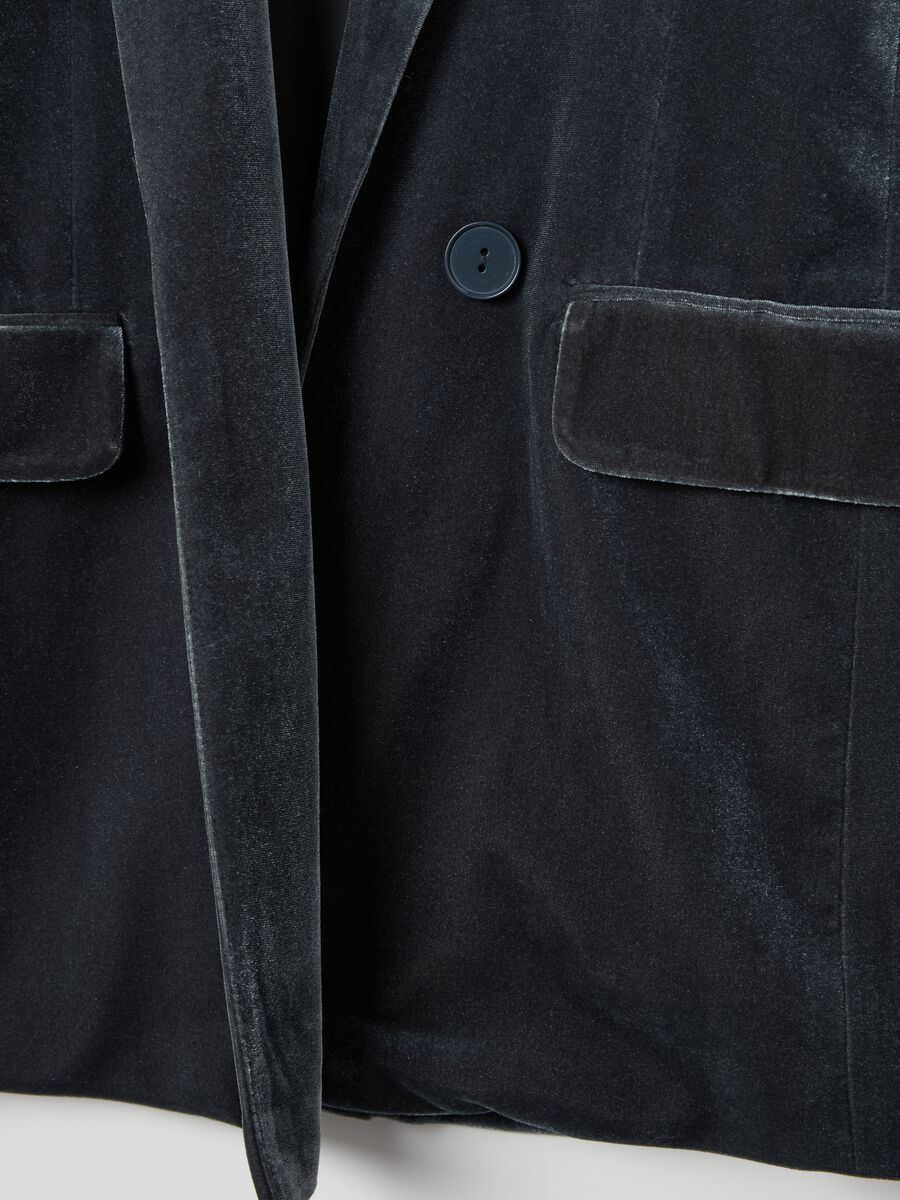 Double-breasted blazer in velvet_5