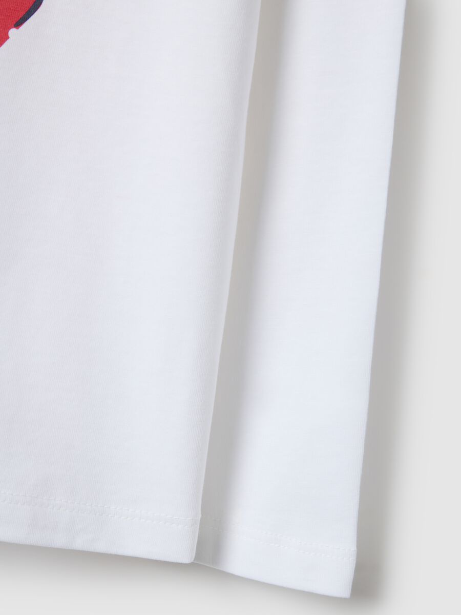 White pure cotton regular fit girl's t-shirt_3