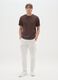 White slim fit stretch cotton blend cargo trousers_0