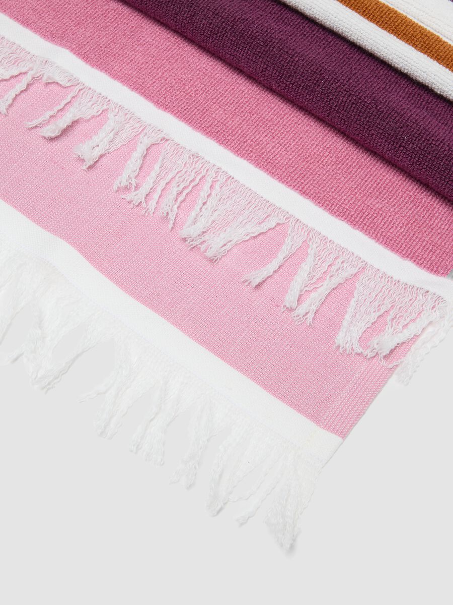 Telo mare rosa in puro cotone a righe_2